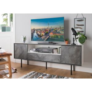 Paroli Sideboard »Susa«, Breite 165 cm, 2 Türen weiß/schiefer B/H/T: 165 cm x 60 cm x 34 cm weiß/schiefer