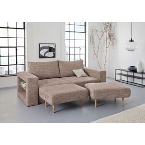 LOOKS by Wolfgang Joop 3,5-Sitzer »Looksvb«, Verwandlungssofa: aus Sofa wird Sofa mit 2 Hockern, mit Regalfunktion beige-braun B/H/T: 232 cm x 96... beige-braun