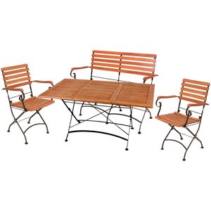 Garden Pleasure Garten-Essgruppe »WIEN«, (4 tlg.), mit praktischer Klappfunktion braun/schwarz + braun + schwarz B/H/T: 290 cm x 89 cm x 150 cm braun/schwarz + braun + schwarz