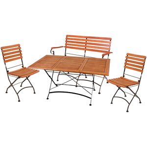 Garden Pleasure Garten-Essgruppe »WIEN«, (4 tlg.), mit praktischer Klappfunktion braun/schwarz + braun + schwarz B/H/T: 290 cm x 89 cm x 150 cm braun/schwarz + braun + schwarz