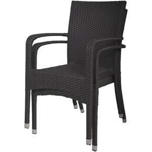 Garden Pleasure Stapelstuhl »LONDON«, (Set), 2 St., 2er Set, auch für die Gastronomie geeignet schwarz + schwarz B/H/T: 55 cm x 87 cm x 57 cm schwarz + schwarz