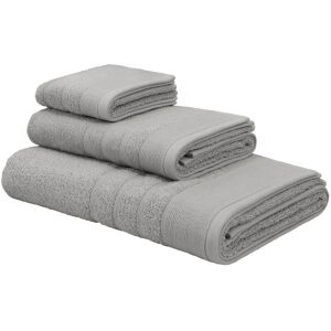 Home affaire Handtuch Set »Cerdon, Premium Handtücher mit Bordüre, Handtuch-Set«, (Set, 3 St., 1 Gästetuch (30x50 cm)-1 Handtuch (50x100 cm)-1... hellgrau