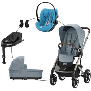 Cybex Kombikinderwagen Talos S Lux Travel-Set inkl. Babyschale Cloud G i-Size und Isofix-Basis Base G - blau - Unisex