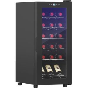 HOMCOM Weinkühlschrank, Kompressor für 18 Flaschen, 50 L Getränkekühlschrank mit Glastür, 5-18°, Flaschenkühlschrank mit Touchschlater