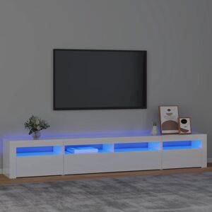 vidaXL TV-Schrank mit LED-Leuchten Hochglanz-Weiß 240x35x40 cm