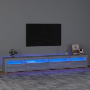 vidaXL TV-Schrank mit LED-Leuchten Grau Sonoma 270x35x40 cm