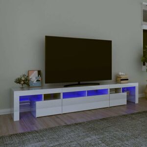 vidaXL TV-Schrank mit LED-Leuchten Hochglanz-Weiß 230x36,5x40 cm