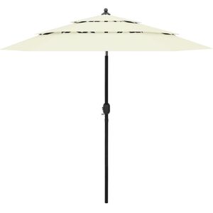 vidaXL Sonnenschirm mit Aluminium-Mast 3-lagig Sandfarben 2,5 m