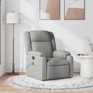 vidaXL Massagesessel Hellgrau Stoff