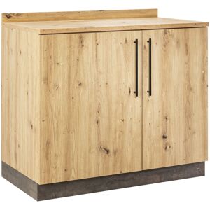 VEGA Servierstation Baristo Basic mit Drehtüren; 110x61x99.5 cm (BxTxH); wildeiche, Griff schwarz