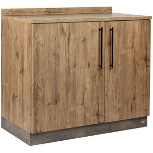 VEGA Servierstation Baristo Basic mit Drehtüren; 110x61x99.5 cm (BxTxH); eiche antik, Griff schwarz