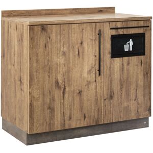 VEGA Servierstation Baristo Basic mit Abfallsystem; 110x61x99.5 cm (BxTxH); eiche antik, Griff schwarz