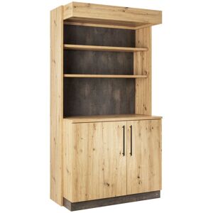 VEGA Servierstation Baristo Classic mit Drehtüren; 115x62x216 cm (BxTxH); wildeiche, Griff schwarz