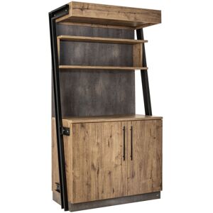 VEGA Servierstation Baristo Industrial mit Drehtüren; 118x61x216 cm (BxTxH); eiche antik, Griff schwarz