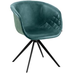 VEGA Armlehnenstuhl Yankee Kunstleder; 61x60x80 cm (BxTxH); Sitz petrol, Gestell schwarz