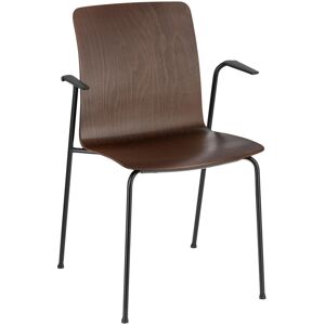 VEGA Konferenzstuhl Monto mit Armlehne; 60x52x84 cm (BxTxH); Sitz nussbaum, Gestell schwarz; 2 Stück / Packung