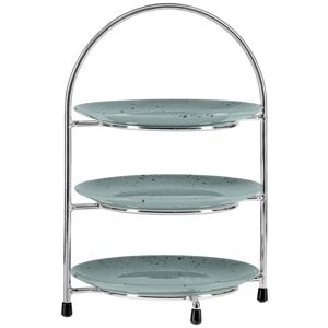 VEGA Teller-Etagere Anthea inkl. Teller Alessia; 26 cm (H); silber/türkis; rund