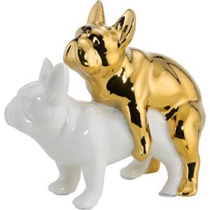 Kare Deko-Figur weiß-goldfarben