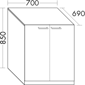 Burgbad Waschmaschinen-Schrank Sys30 PG3 Diago 870x700x690 Weiß Matt, WVJH070F3351 WVJH070F3351