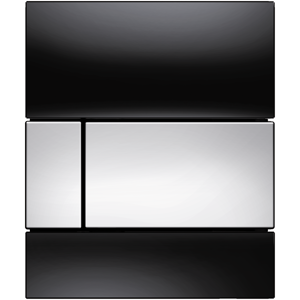 Tece square Urinal-Betätigungsplatte mit Kart. Glas schwarz glzd. Taste Chrom gl., 9242807 9242807