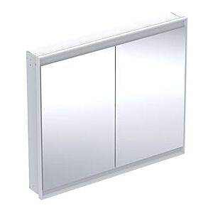 Geberit One Spiegelschrank 505804002 105 x 90 x 15 cm, weiß/Aluminium pulverbeschichtet, mit ComfortLight, 2 Türen