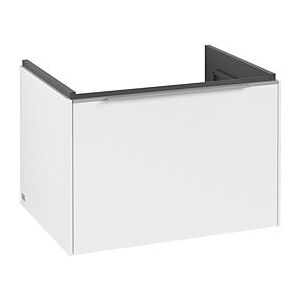 Villeroy und Boch Subway 3.0 Waschtisch-Unterschrank C575L0VF 62,2x42,9x47,8cm, mit LED/Griff Aluminium glänzend, pure white