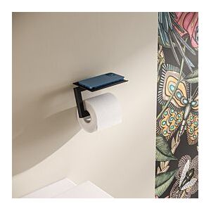 Hewi System 900 Q WC-Papierhalter mit Ablage 900Q21.00260DC pulverbeschichtet schwarz tiefmatt, Edelstahl