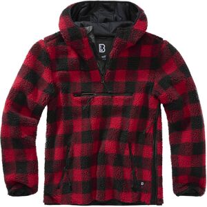 Brandit Teddyfleece Worker Pullover Schwarz Rot 3XL male