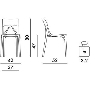 Kartell A.I. Light Stuhl petrolblau