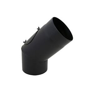 Bertrams ST-Pu Segmentbogen 08SBRV45-120L 45°, 120 mm, geschweißt, pulverbeschichtet, schwarz, Reinigungsöffnung
