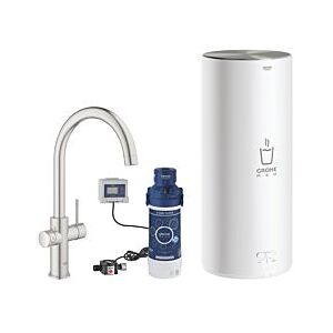 Grohe Red Duo Küchenarmatur 30079DC1 supersteel, L-Size, C-Auslauf, mit Boiler