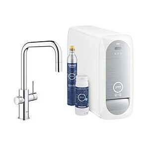 Grohe Blue Home Spültisch-Einhebelmischer 31543000 Chrom, U-Auslauf-Starter Kit, herausziehbarer Mousseurauslauf