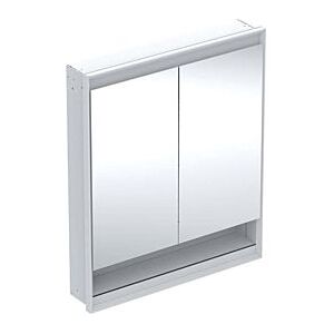 Geberit One Spiegelschrank 505822002 75 x 90 x 15 cm, weiß/Aluminium pulverbeschichtet, mit Nische und ComfortLight, 2 Türen