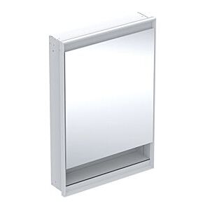 Geberit One Spiegelschrank 505821002 60x90x15cm, mit Nische, 1 Tür, Anschlag rechts, weiß/Aluminium pulverbeschichtet