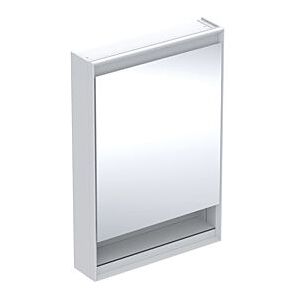 Geberit One Spiegelschrank 505831002 60x90x15cm, mit Nische, 1 Tür, Anschlag rechts, weiß/Aluminium pulverbeschichtet