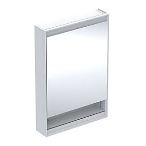 Geberit One Spiegelschrank 505830002 60x90x15cm, mit Nische, 1 Tür, Anschlag links, weiß/Aluminium pulverbeschichtet