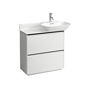 LAUFEN BASE für INO Waschtischunterschrank H4030041109991 77x77cm, 2 Schubladen, Griffleiste Aluminium schwarz, Multicolor