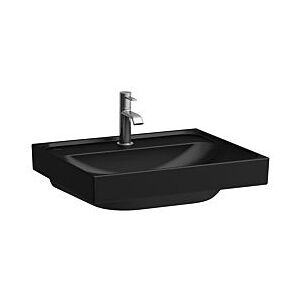 Laufen Meda Waschtisch H8101127161111 55x46cm, unterbaufähig, ohne Überlauf, 1 Hahnloch pro Becken, schwarz matt