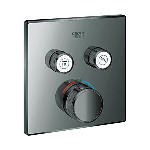 Grohe Grohtherm Smartcontrol Fertigmontageset 29124A00 hard graphite, eckig, UP-Thermostat, 2 Absperrventile