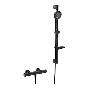 HANSAPRISMA Duschsystem 4813042133 mit Thermostat, Wandmontage, 770mm, matt-schwarz