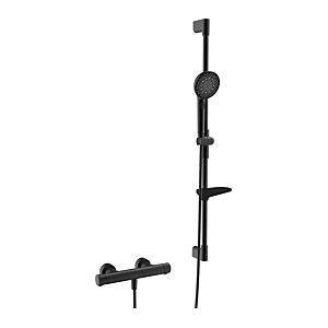 HANSAPRISMA Duschsystem 4813043133 mit Thermostat, Wandmontage, 970mm, matt-schwarz