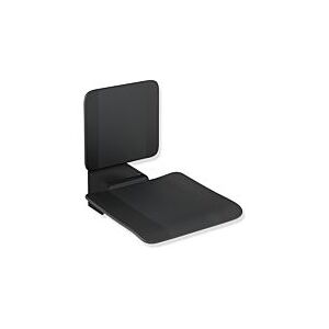 Hewi System 900 Einhängesitz 900.51.20360CV 450 x 650 mm, Edelstahl pulverbeschichtet schwarz matt, Polyamid matt schwarz