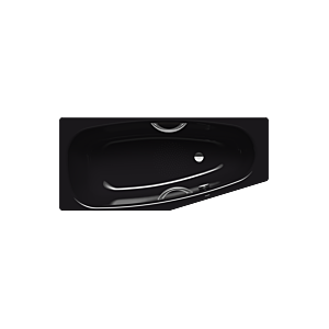 Kaldewei Mini star Badewanne rechts 224530003701 157x70/47,5cm, Antislip Perl-Effekt, schwarz