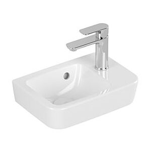 Villeroy und Boch O.novo Handwaschbecken 434336R1 36x25cm, eckig, Becken links, mit Hahnloch, mit Überlauf, weiß C-plus