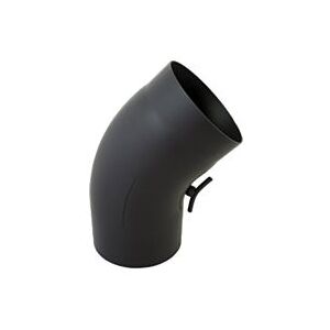 Bertrams Bogen 05BG45-150T 45°, Ø 150 x 2 mm, glattgezogen, mit Tür, schwarz