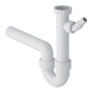 Geberit Rohrbogengeruchsverschluss 152713111 11/2" x 40 mm, mit Winkelschlauchtülle, Abgang horizontal, für Spülbecken, weiß