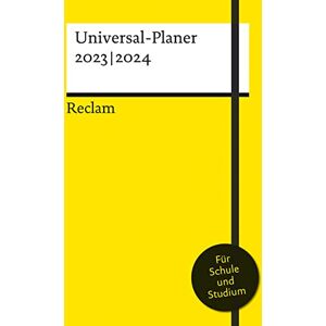 unbekannt - Reclams Universal-Planer 2023 2024: Hardcover A5 mit Fadenheftung, Lesebändchen und Verschlussgummi: Für Schule und Studium