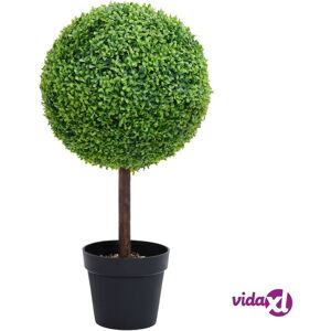 vidaXL Artificial Boxwood Plant with Pot Ball Shaped Green 50 cm