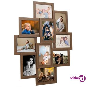 vidaXL Collage Photo Frame for Picture 10 pcs 13x18 cm Light Brown MDF