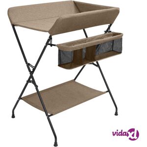 vidaXL Changing Table Taupe Iron